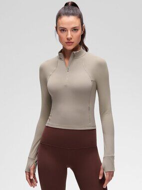 Butterluxe Half Zip Cropped Long Sleeve